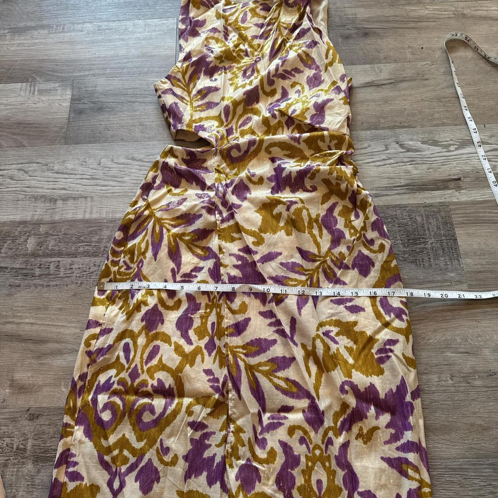 ZARA FLORALS PRINT CUT OUT MIDI DRESS - SIZE XS - BRAND NEW WITH TAG - Picture 6 of 8